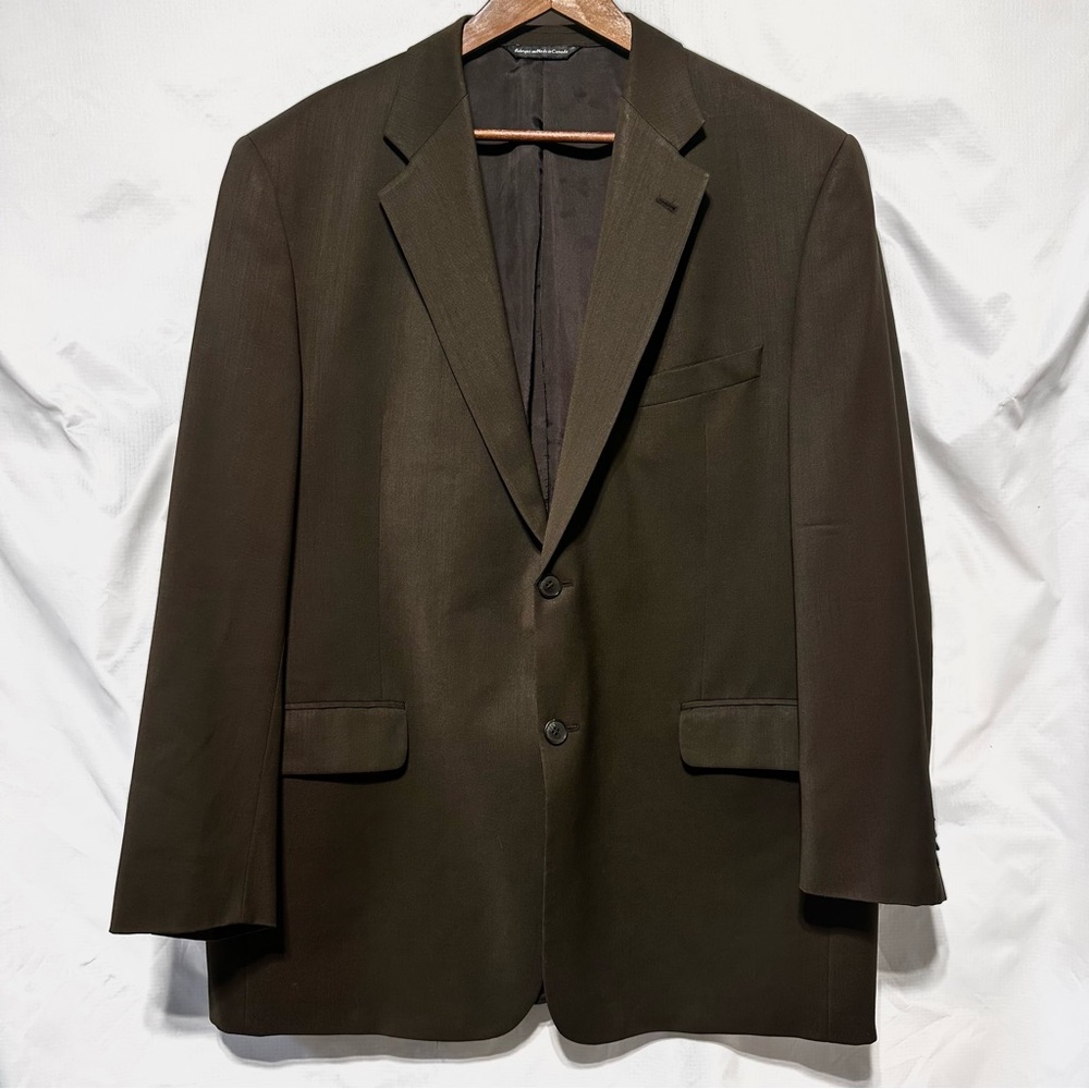 Copley Canada Mens 46S 100% Wool Olive Brown Blazer Sport Coat